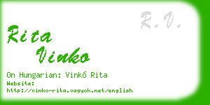 rita vinko business card